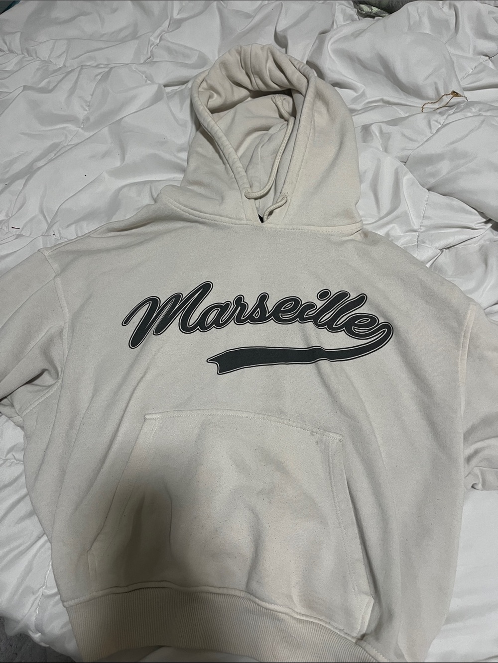 H&M Cream 'Marseille' Script Crewneck Hoodie